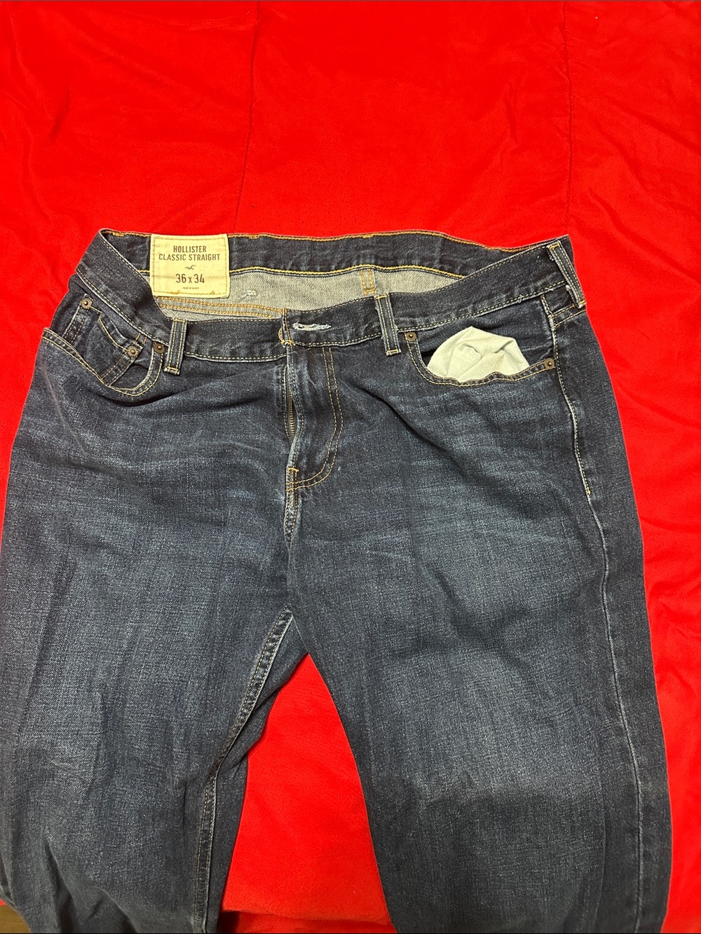 Hollister Slim Straight Men’s Jeans - Dark Indigo